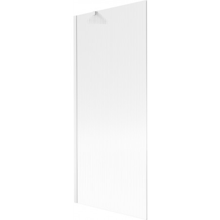 Mexen Next 1-wing Bath Screen 80 x 150 cm, Stripes, White - 895-080-000-00-09-20