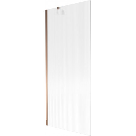 Mexen Next 1-panel bath screen 80 x 150 cm, stripes, rose gold - 895-080-000-00-09-60