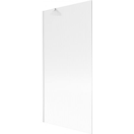 Mexen Next 1-panel Bath Screen 90 x 150 cm, Stripes, White - 895-090-000-00-09-20