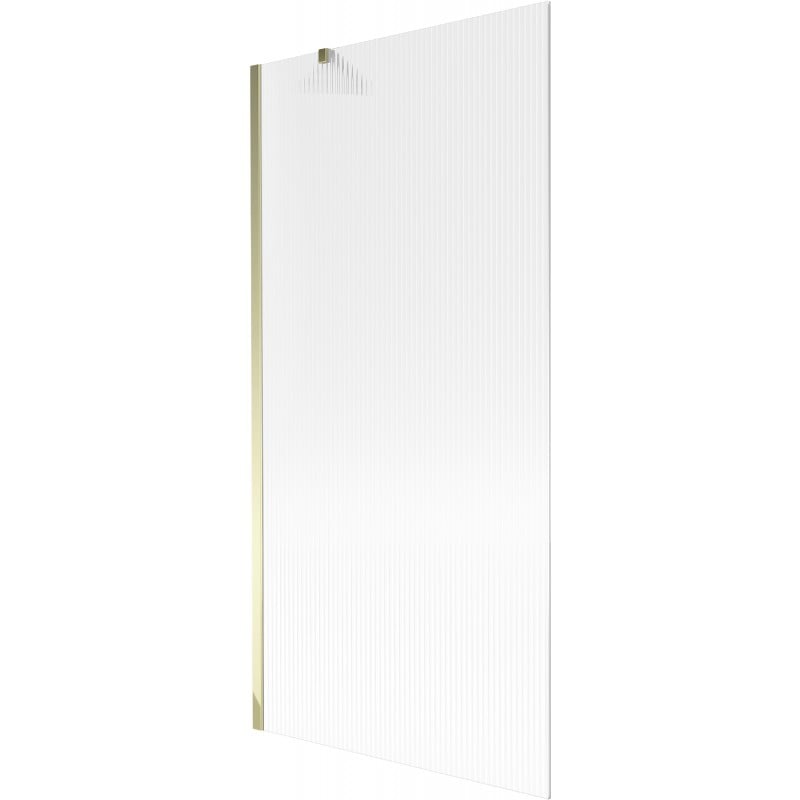 Mexen Next 1-wing Bath Screen 90 x 150 cm, Striped, Gold - 895-090-000-00-09-50