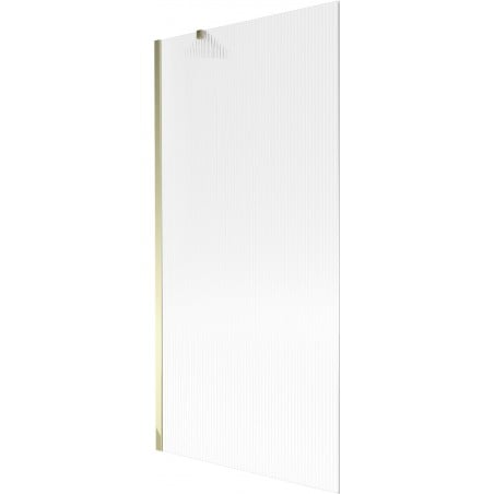 Mexen Next 1-wing Bath Screen 90 x 150 cm, Striped, Gold - 895-090-000-00-09-50