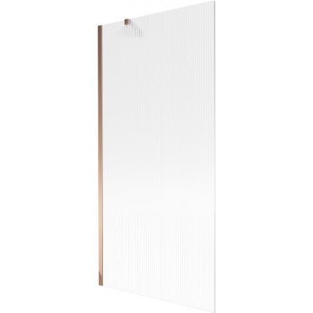 Mexen Next 1-wing Bath Screen 90 x 150 cm, Stripes, Rose Gold - 895-090-000-00-09-60