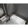 Mexen Next 1-wing Bath Screen 90 x 150 cm, Stripes, Rose Gold - 895-090-000-00-09-60