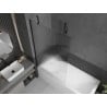 Mexen Next bathtub screen 1-wing 100 x 150 cm, stripes, black - 895-100-000-00-09-70