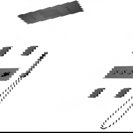 Mexen Soler black concealed shower set - 7601-04-70