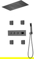 Mexen Soler concealed shower set, black - 7601-04-70