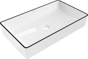 Mexen Nadia countertop washbasin 60 x 35 cm, White/Black - 21616007