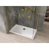 Mexen Omega sliding shower cabin 130 x 70 cm, transparent, gold + Flat tray - 825-130-070-50-00-4010