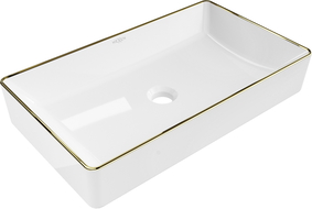 Mexen Nadia countertop washbasin 60 x 35 cm, white/gold edge trim - 21616005