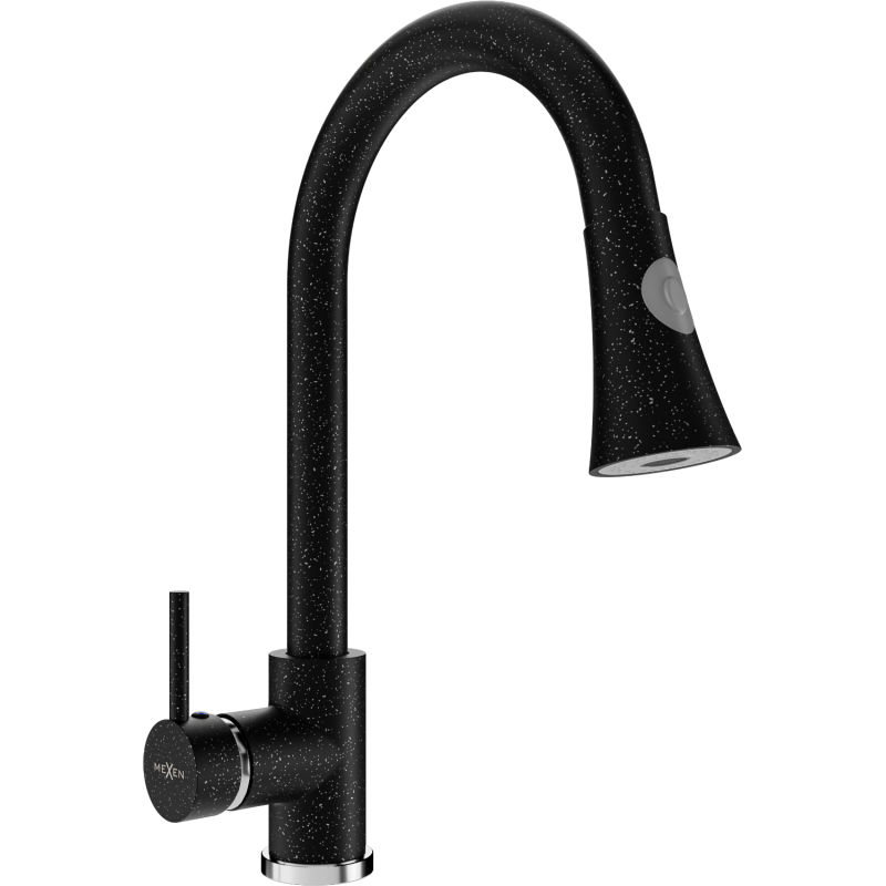 Mexen Elia kitchen tap, black speckled - 670101-76