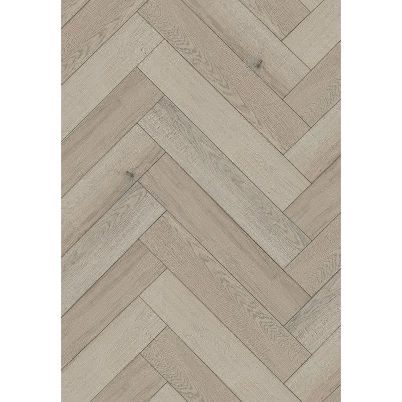 Mexen Wind Cave sample of herringbone vinyl panels 635 x 127 mm SPC 6.5 mm, PEX underlay 1.5 mm, 4 V-Groove, Oak - F1183-S