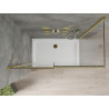 Mexen Omega sliding shower cabin 130 x 70 cm, transparent, gold + Flat shower tray - 825-130-070-50-00-4010