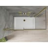 Mexen Omega sliding shower cabin 130 x 70 cm, transparent, gold + Flat tray - 825-130-070-50-00-4010