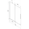 Mexen Velar 2-panel sliding bathtub screen 70 x 150 cm, transparent, brushed nickel - 896-070-000-01-97