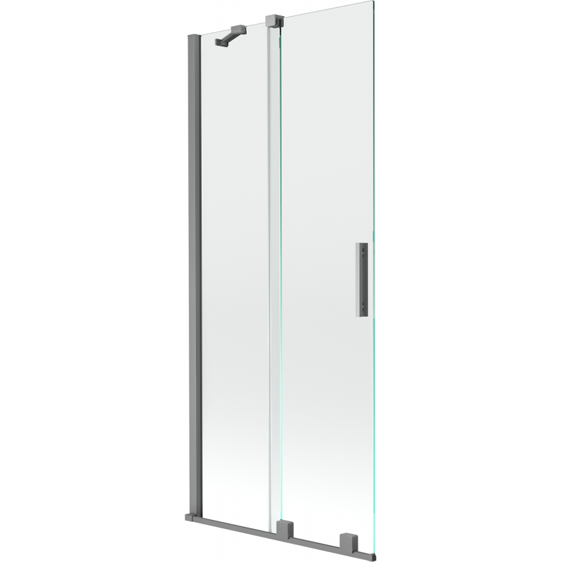 Mexen Velar 2-wing Sliding Bathtub Screen 80 x 150 cm, Transparent, Gun Metal - 896-080-000-01-95