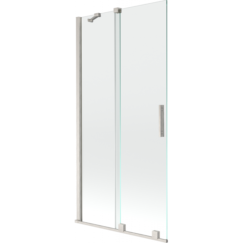 Mexen Velar sliding shower screen 2-panel 90 x 150 cm, transparent, brushed nickel - 896-090-000-01-97