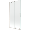 Mexen Velar sliding shower screen 2-panel 90 x 150 cm, transparent, brushed nickel - 896-090-000-01-97