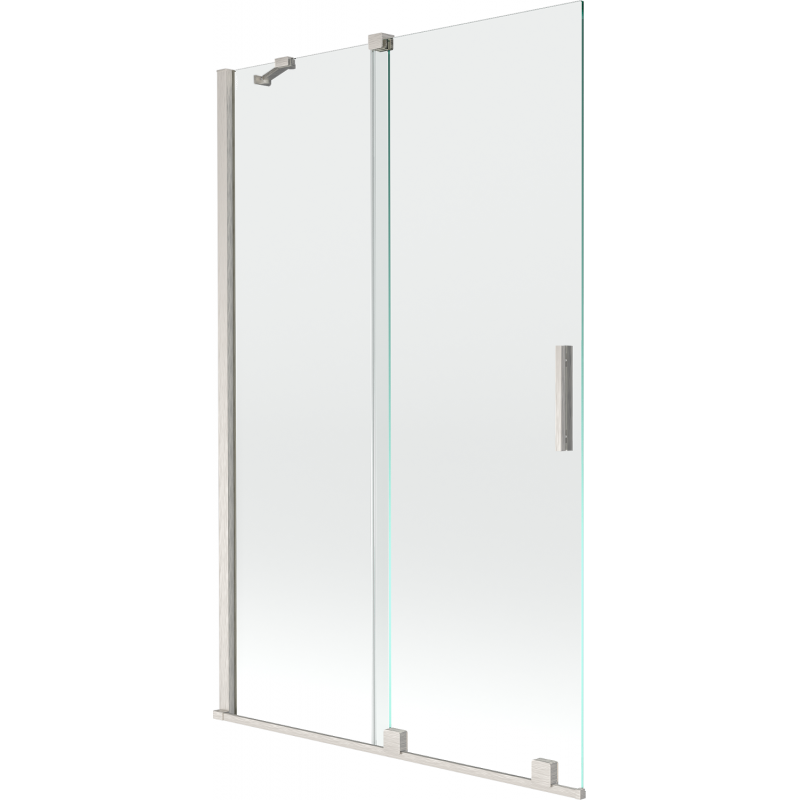 Mexen Velar 2-wing Sliding Bath Screen 110 x 150 cm, Transparent, Brushed Nickel - 896-110-000-01-97