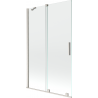 Mexen Velar 2-wing Sliding Bath Screen 110 x 150 cm, Transparent, Brushed Nickel - 896-110-000-01-97