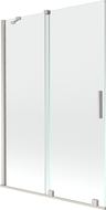 Mexen Velar 2-panel sliding bath screen 120 x 150 cm, transparent, brushed nickel - 896-120-000-01-97