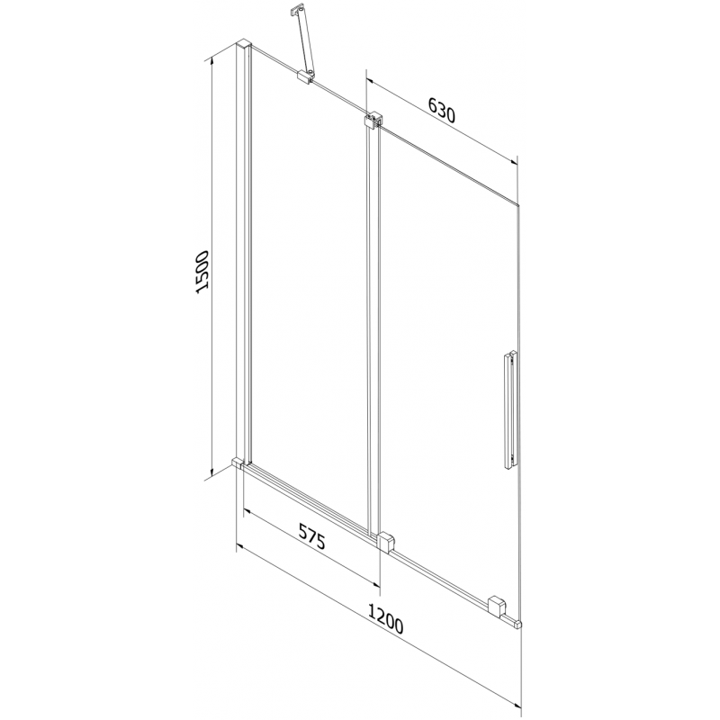Mexen Velar 2-panel sliding shower screen 120 x 150 cm, transparent, gun metal - 896-120-000-01-95