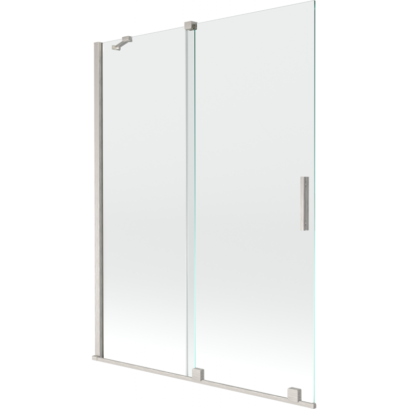Mexen Velar 2-wing Sliding Bath Screen 130 x 150 cm, Transparent, Brushed Nickel - 896-130-000-01-97