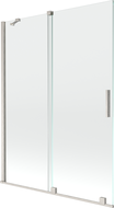 Mexen Velar 2-wing sliding bath screen 130 x 150 cm, transparent, brushed nickel - 896-130-000-01-97