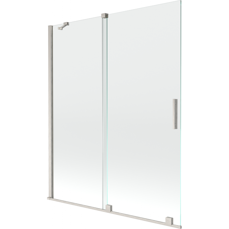 Mexen Velar 2-door sliding bath screen 140 x 150 cm, transparent, brushed nickel - 896-140-000-01-97