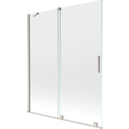 Mexen Velar 2-door sliding bath screen 140 x 150 cm, transparent, brushed nickel - 896-140-000-01-97