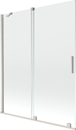 Mexen Velar 2-door sliding bath screen 140 x 150 cm, transparent, brushed nickel - 896-140-000-01-97