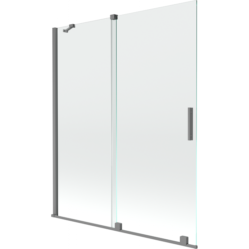Mexen Velar 2-wing Sliding Bath Screen 140 x 150 cm, Transparent, Gun Metal - 896-140-000-01-95