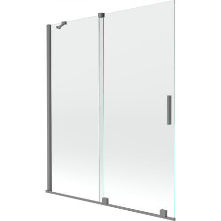 Mexen Velar 2-wing Sliding Bath Screen 140 x 150 cm, Transparent, Gun Metal - 896-140-000-01-95