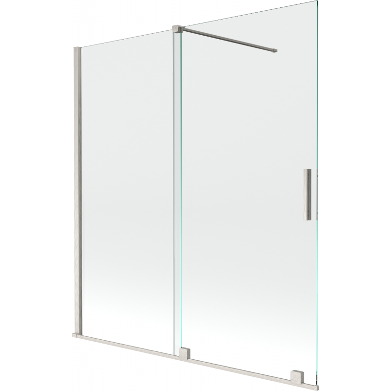 Mexen Velar 2-panel sliding bathtub screen 150 x 150 cm, transparent, brushed nickel - 896-150-000-01-97