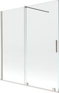 Mexen Velar 2-panel sliding shower screen 150 x 150 cm, transparent, brushed nickel - 896-150-000-01-97