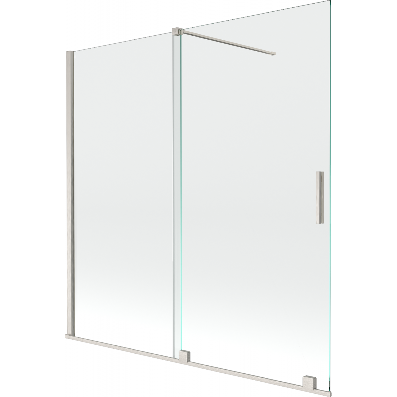 Mexen Velar 2-panel sliding bathtub screen 160 x 150 cm, transparent, brushed nickel - 896-160-000-01-97