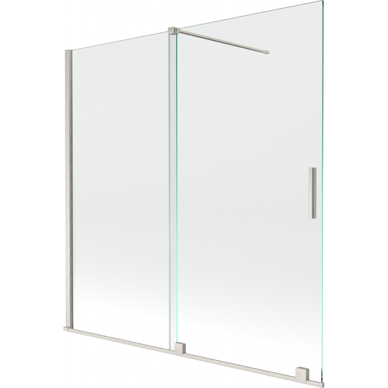Mexen Velar 2-Wing Sliding Bath Screen 160 x 150 cm, Transparent, Brushed Nickel - 896-160-000-01-97