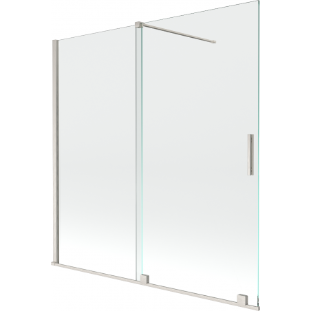 Mexen Velar 2-panel sliding bathtub screen 160 x 150 cm, transparent, brushed nickel - 896-160-000-01-97
