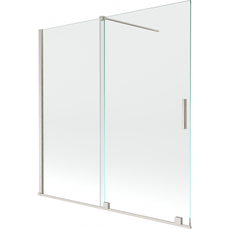 Mexen Velar 2-Wing Sliding Bath Screen 160 x 150 cm, Transparent, Brushed Nickel - 896-160-000-01-97