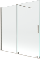 Mexen Velar 2-Wing Sliding Bath Screen 160 x 150 cm, Transparent, Brushed Nickel - 896-160-000-01-97