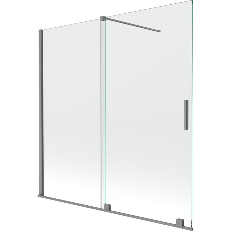 Mexen Velar 2-panel sliding bathtub screen 160 x 150 cm, transparent, gun metal - 896-160-000-01-95