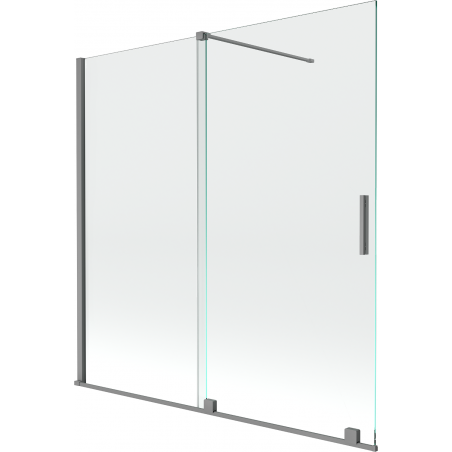 Mexen Velar 2-panel sliding bathtub screen 160 x 150 cm, transparent, gun metal - 896-160-000-01-95