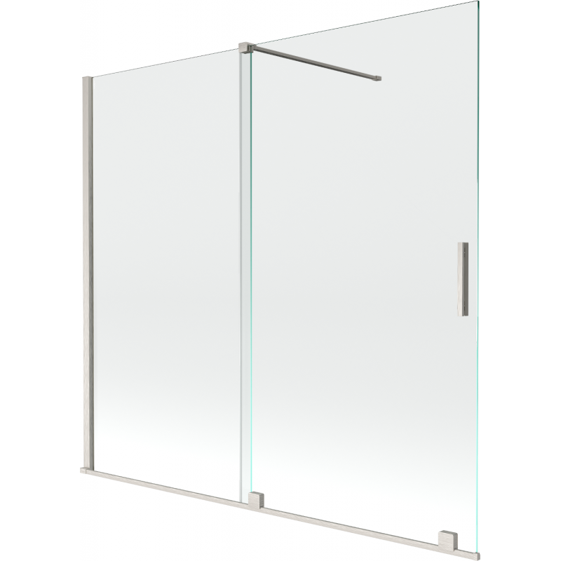 Mexen Velar 2-panel sliding bath screen 170 x 150 cm, transparent, brushed nickel - 896-170-000-01-97