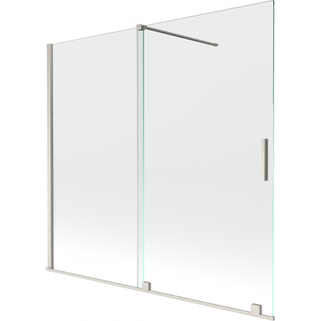 Mexen Velar 2-panel sliding bath screen 170 x 150 cm, transparent, brushed nickel - 896-170-000-01-97