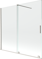 Mexen Velar 2-panel sliding bath screen 170 x 150 cm, transparent, brushed nickel - 896-170-000-01-97