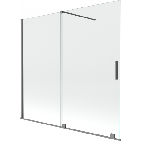Mexen Velar 2-panel Sliding Bathtub Screen 170 x 150 cm, Transparent, Gun Metal - 896-170-000-01-95