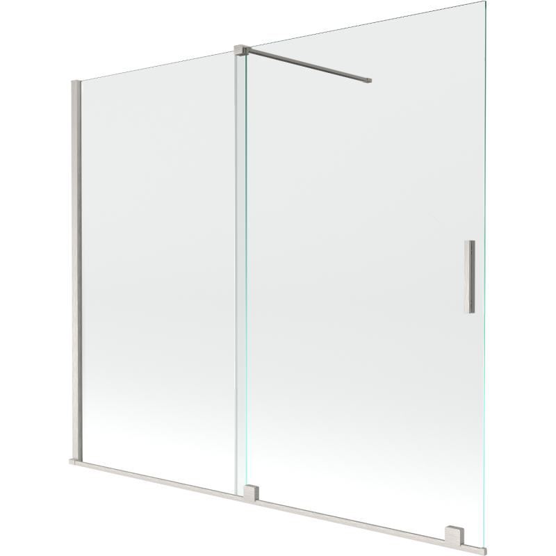 Mexen Velar bathtub screen 2-wing sliding 180 x 150 cm, transparent, brushed nickel - 896-180-000-01-97
