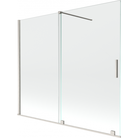 Mexen Velar 2-panel sliding bath screen 180 x 150 cm, transparent, brushed nickel - 896-180-000-01-97