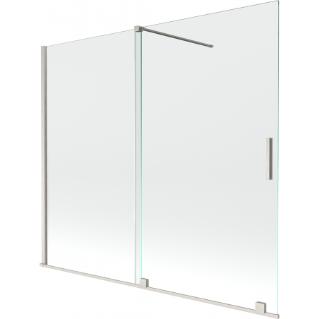 Mexen Velar bathtub screen 2-wing sliding 180 x 150 cm, transparent, brushed nickel - 896-180-000-01-97
