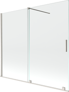Mexen Velar bathtub screen 2-wing sliding 180 x 150 cm, transparent, brushed nickel - 896-180-000-01-97