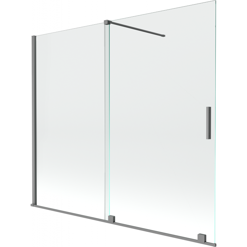 Mexen Velar 2-wing sliding bathtub screen 180 x 150 cm, transparent, gun metal - 896-180-000-01-95